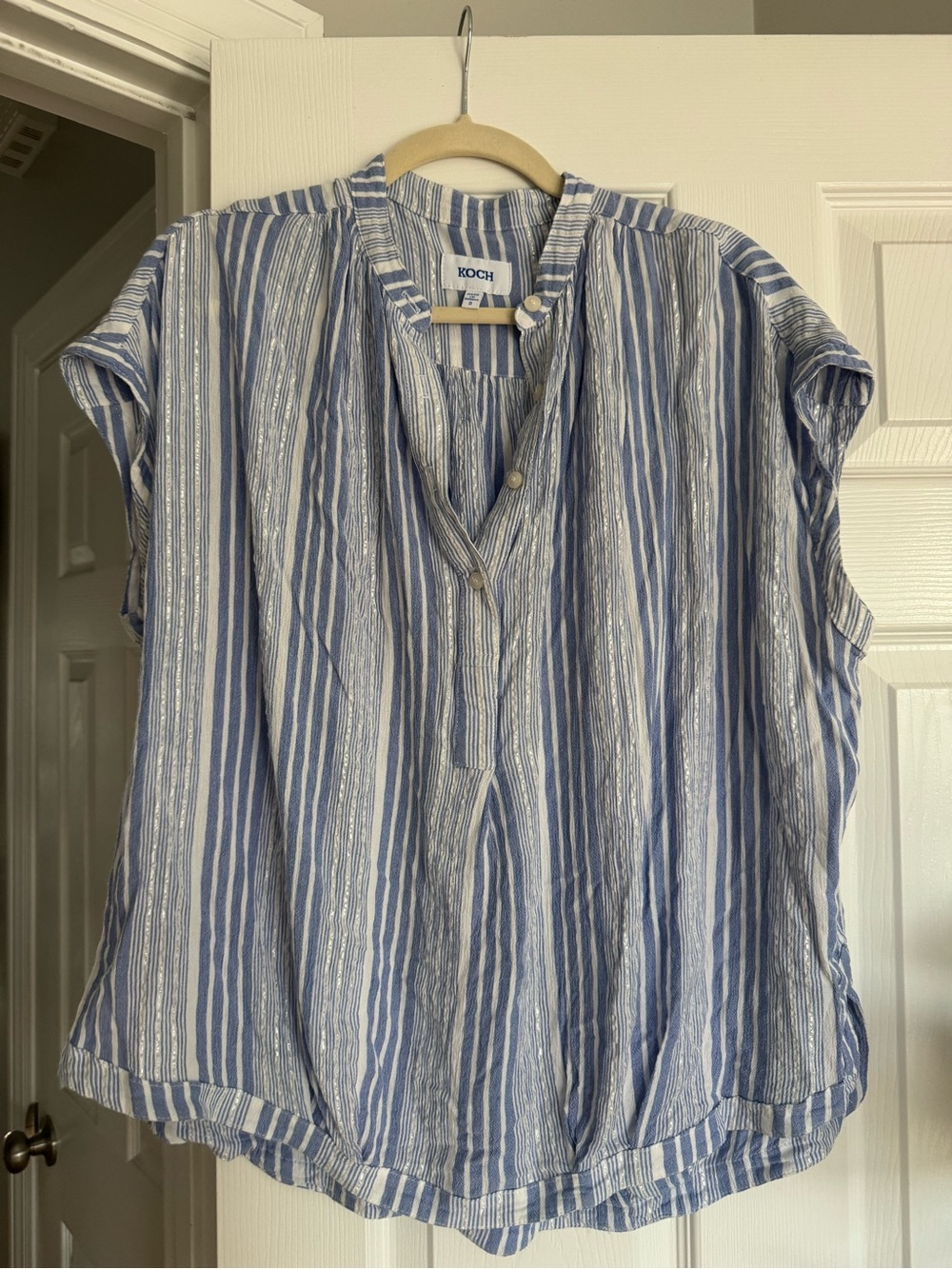 Koch Fern Striped Blue Top